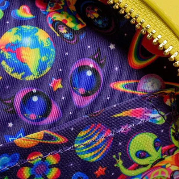 NWT Lisa Frank Yellow Rainbow Saturn Crossbody Bag by Loungefly - Picture 3 of 3